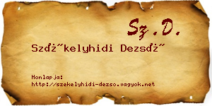 Székelyhidi Dezső névjegykártya