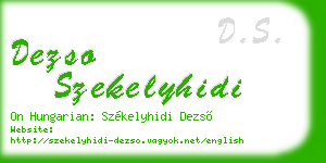 dezso szekelyhidi business card